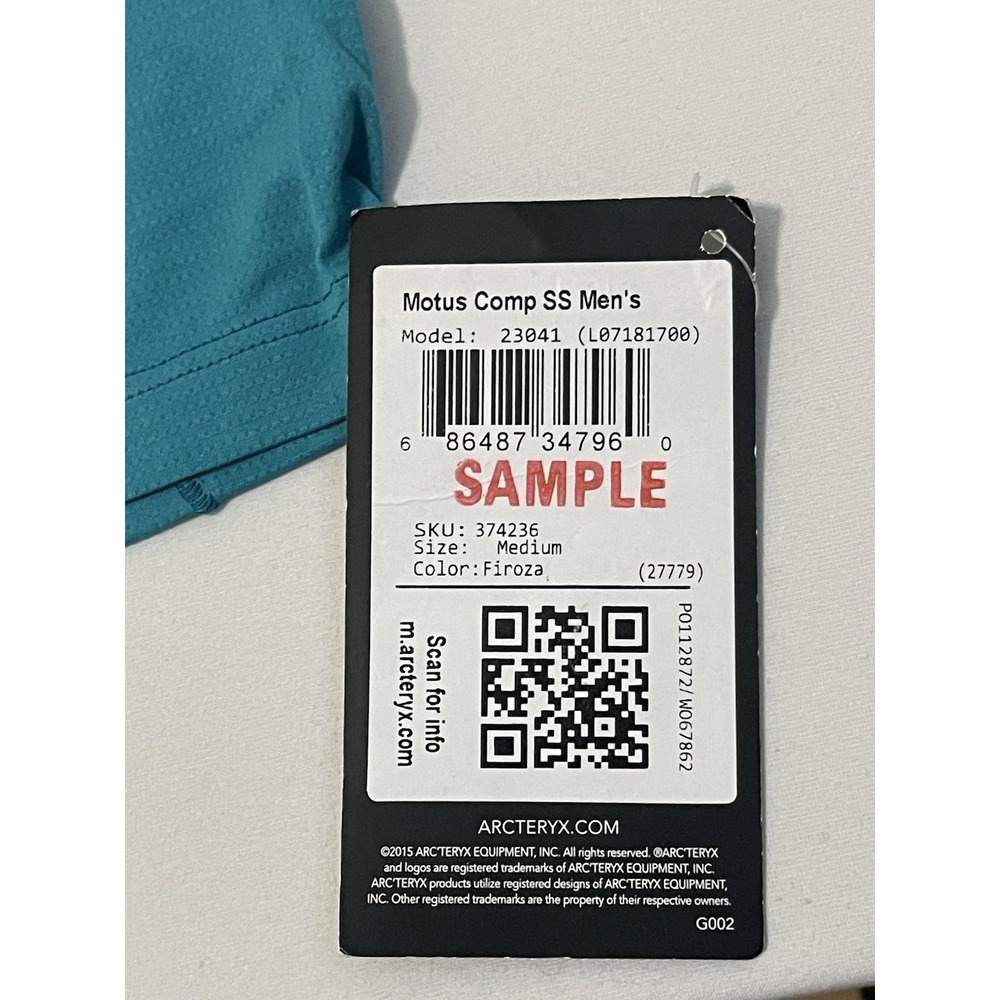 NWT ARC'TERYX Motus‎ Comp SS Men Firoza Blue T-Shirt Sample Medium - Picture 4 of 8